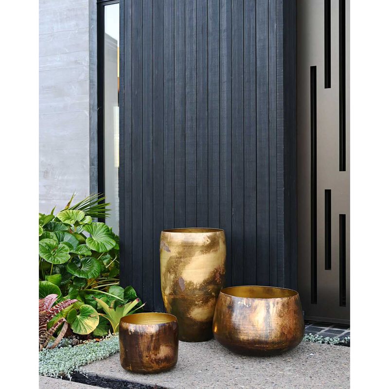 Kelda Metal Pots Jarn Set Of 2 - Antique Gold image number 1